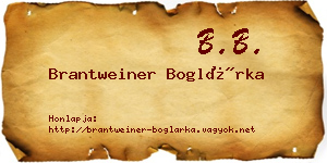Brantweiner Boglárka névjegykártya